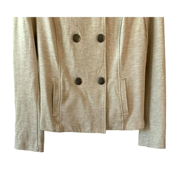 CABI Oatmeal Charlie Double-Breasted Moto Syle Women's Jacket Size Medium - Picture 7 of 9